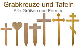 Grabkreuze und Tafeln