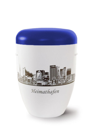 Urne Heimathafen Hamburg Blau weiss