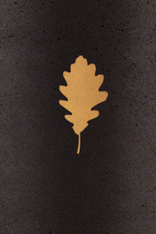 Eichenblatt Symbol GOLD fr Urne aus Kohle