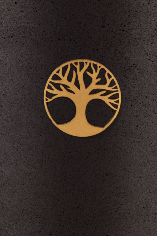 Lebensbaum Symbol GOLD fr Urne aus Kohle