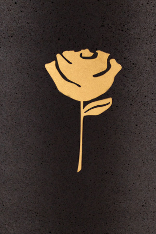 Rose Symbol GOLD fr Urne aus Kohle