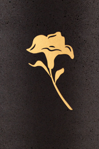 Lilie Symbol GOLD fr Urne aus Kohle