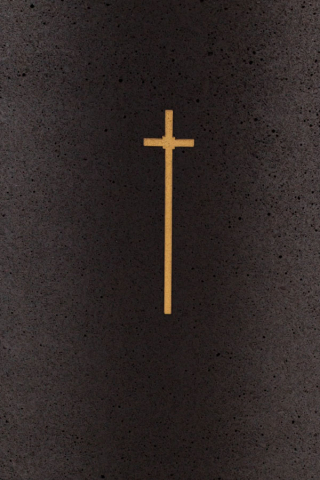 Kleines Kreuz Symbol gold fr Urne aus Kohle