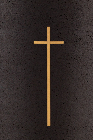 Groes Kreuz Symbol gold fr Urne aus Kohle
