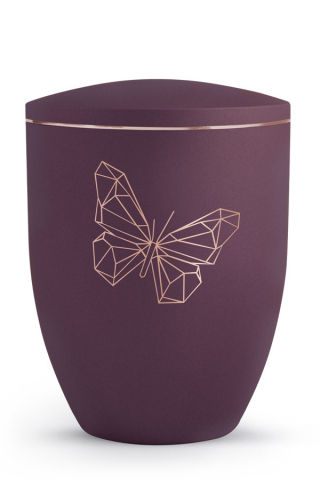 Urne Velvet berry Motiv Schmetterling Edition Geometric