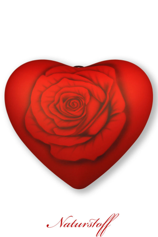 Urne Herzform Rosenblüte rot
