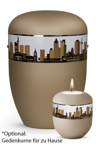 Urne Frankfurt Skyline Champagner