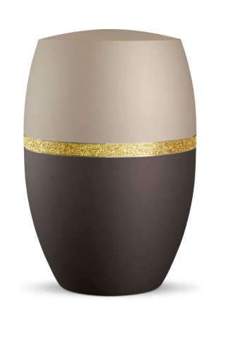 Urne Bicolor braun Champagner Infinity Glamour Golddekor glitzernd