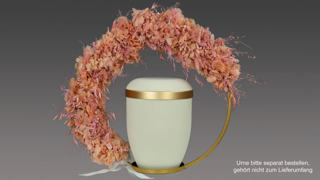 Urnendekoration Ring mit Trockenblumen rosa