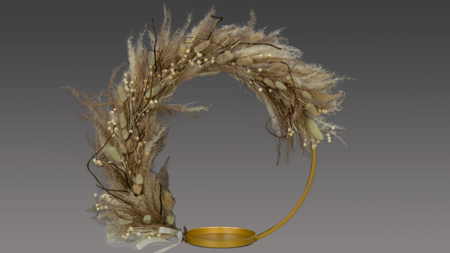 Urnendekoration Ring mit Trockenblumen Natur