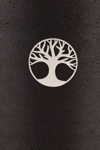 Lebensbaum Symbol Silber fr Urne aus Kohle