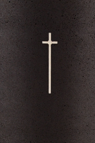 Kleines Kreuz Symbol silber fr Urne aus Kohle
