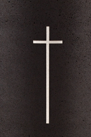 Groes Kreuz Symbol Silber fr Urne aus Kohle