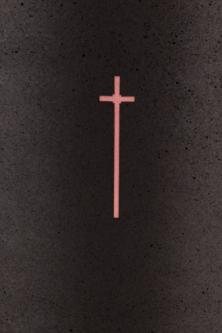 Kleines Kreuz Symbol rosgold fr Urne aus Kohle