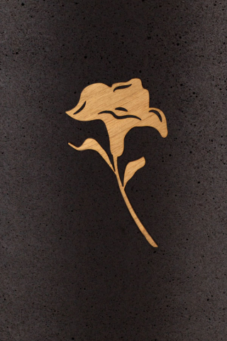 Lilie Symbol Holz fr Urne aus Kohle