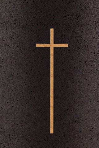 Groes Kreuz Symbol Holz fr Urne aus Kohle