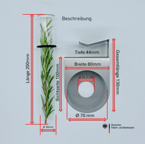 Grabkreuzzubehr Vase mit Halterung 8cm