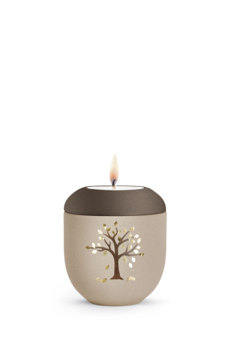 Gedenkurne La Vida Champagner-braun Baum Herbst gold-braun