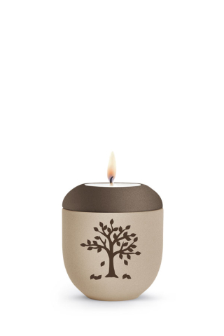 Gedenkurne La Vida Champagner-braun Baum Herbst braun