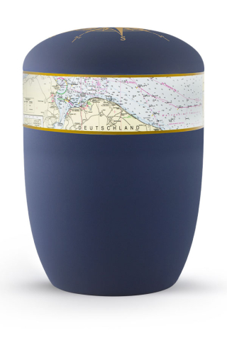 Seeurne marine blau Seekarte und Windrose