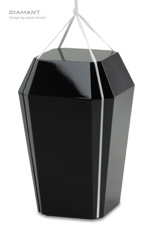 Urne Diamant schwarz aus Holz