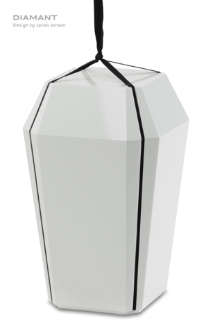 Urne Diamant weiss aus Holz