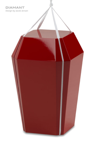 Urne Diamant rot aus Holz