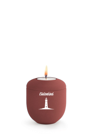 Mini Urne rot Leuchtturm K�stenkind