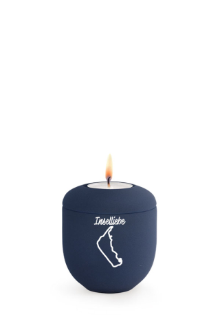 Mini Urne blau Amrum Umriss InselLiebe Edition