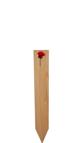 Erinnerungstafel MEMENTO Eiche natur mit Rose