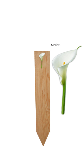 Erinnerungstafel MEMENTO Eiche natur mit Calla