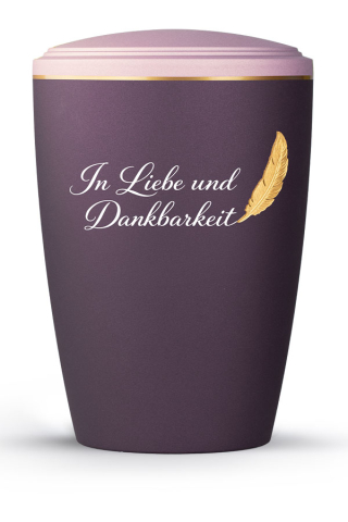Urne Plumea Berry und Ros� goldene Text-Feder