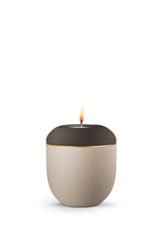 Gedenkurne Blomera Champagner Siena Goldband