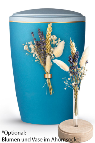 Urne Plumea Arctic T�rkis-Eisblau Lavendel Strau�