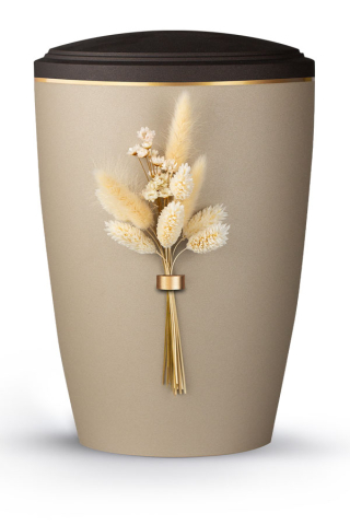 Urne Blomera Champagner/braun Naturgr�ser Strau�
