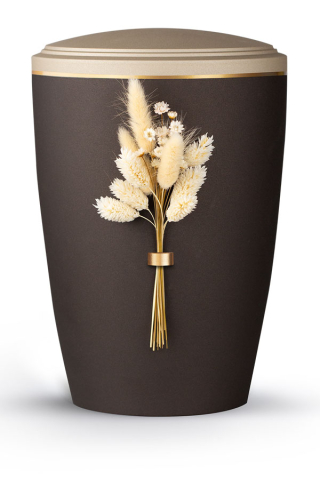 Urne Blomera Braun/Champagner Naturgr�ser Strau�