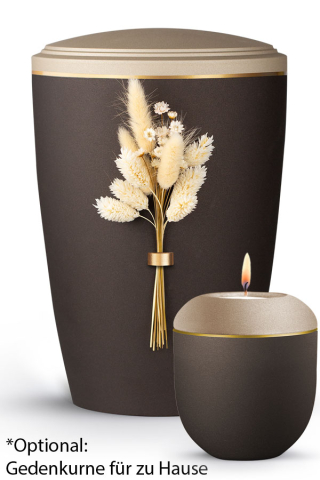 Urne Blomera Braun/Champagner Naturgr�ser Strau�