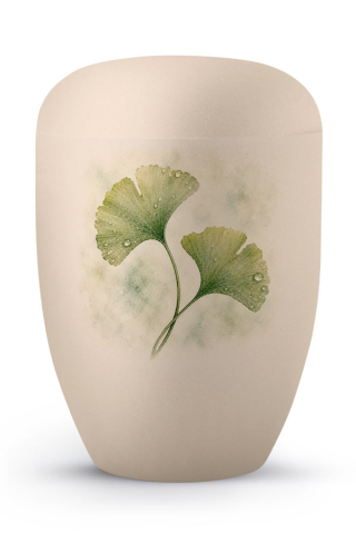 Urne creme Edition Horizon Aufdruck Ginkgo