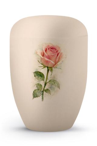 Urne creme Edition Horizon Aufdruck Rose