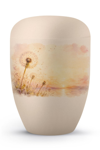 Urne creme Edition Horizon Aufdruck Pusteblumen