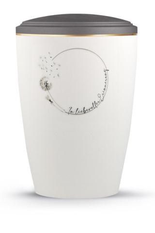 Urne Pure Blossom Grau Weiss Floraler Kreis In liebevoller Erinnerung