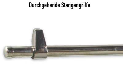 Stangengriffe durchgehend moderne Halterungen vernickelt