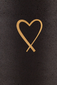 HERZ Symbol GOLD fr Urne aus Kohle