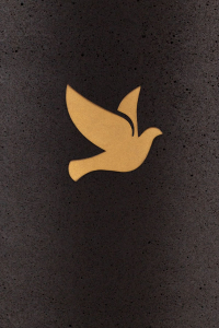 Taube Symbol gold für Urne aus Kohle