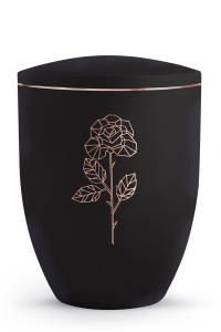 Urne Velvet schwarz Motiv Rose Edition Geometric
