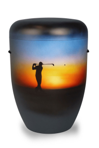 Airbrush Motiv Urne Golfer