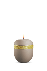 Urnen Neuheit Gedenkurne Porzellan Infinity Glamour Gold Champagner Golddekor glitzernd