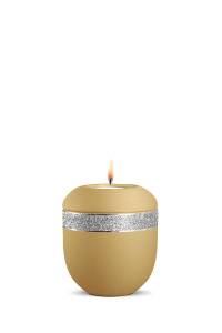 Vlsing Gedenkurne Porzellan Infinity Glamour Silber Goldocker Silberdekor glitzernd