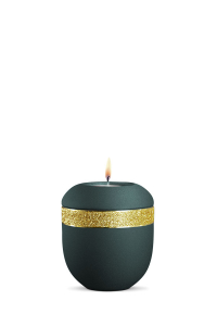 Urnen Neuheit Gedenkurne Porzellan Infinity Glamour Gold Petrol Golddekor glitzernd