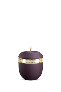 Gedenkurne Porzellan Infinity Livorno Violett Golddekor Zweig